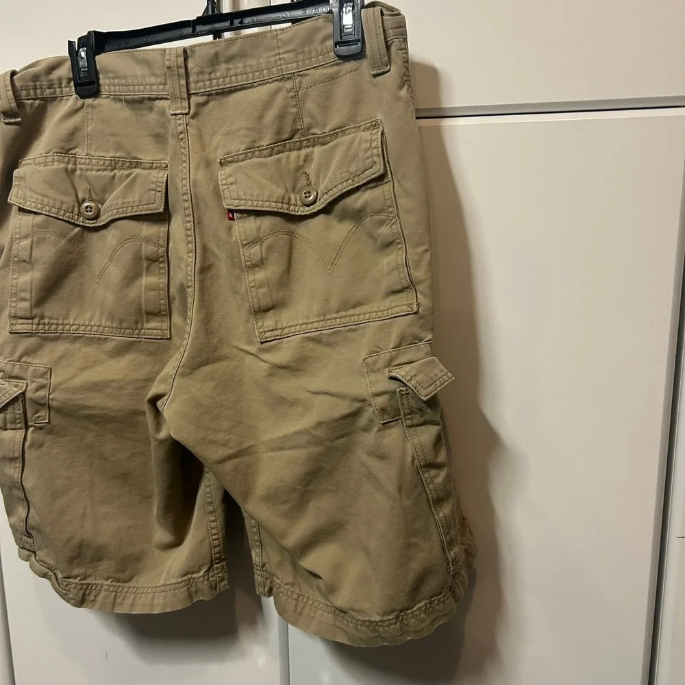 Levis Mens Cargo Shorts Tan Khaki Cotton Utility Workwear W34 Casual Summer